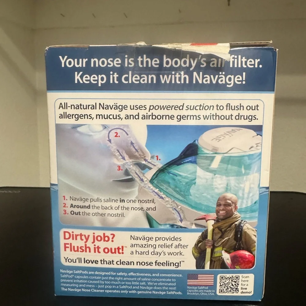 NAVÄGE Nasal Care Saline Nasal Irrigation - Teal/White - Picture 2 of 3